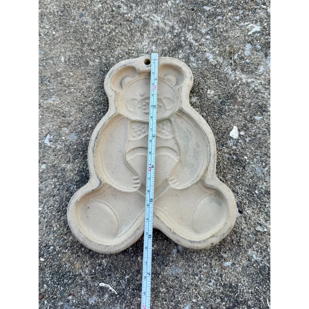 Pampered Chef 1991 Teddy Bear Stoneware Cookie Mold Family Heritage Collection